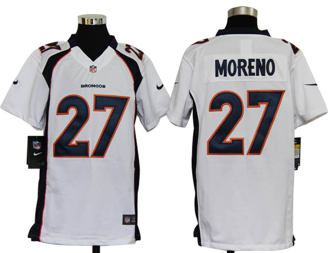 Youth Nike NFL Denver Broncos 27 Knowshon Moreno white Jersey
